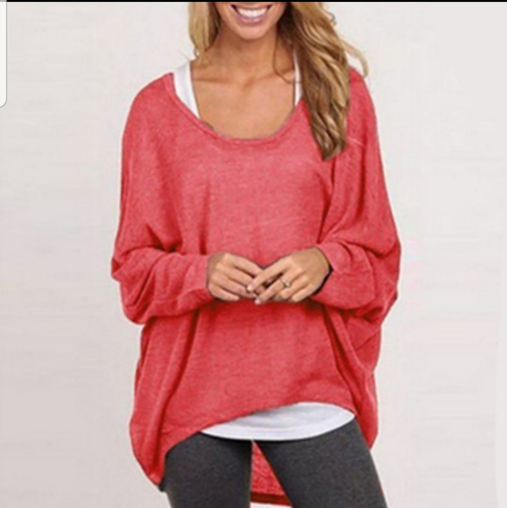 Oversized Long Batwing Sleeve Baggy Top - Picture 2 of 4